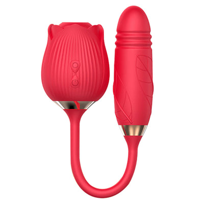 2 in 1 Thrusting Rose Vibrator