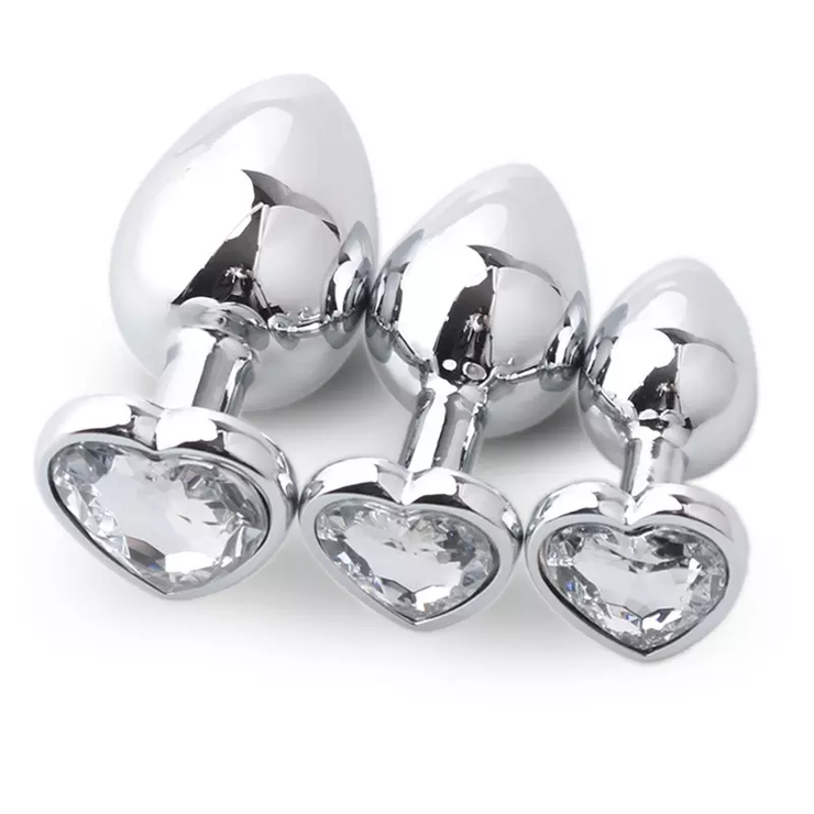 Heart-shaped anal plugs, A set of 3 pieces