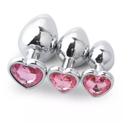 Heart-shaped anal plugs, A set of 3 pieces