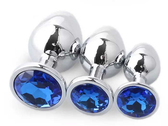 Round Crystal Anal Plug- A set of 3 pieces