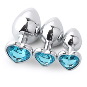 Heart-shaped anal plugs, A set of 3 pieces