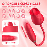 Licking Rose Vibrator Dildo