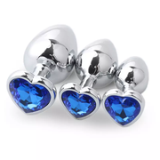 Heart-shaped anal plugs, A set of 3 pieces