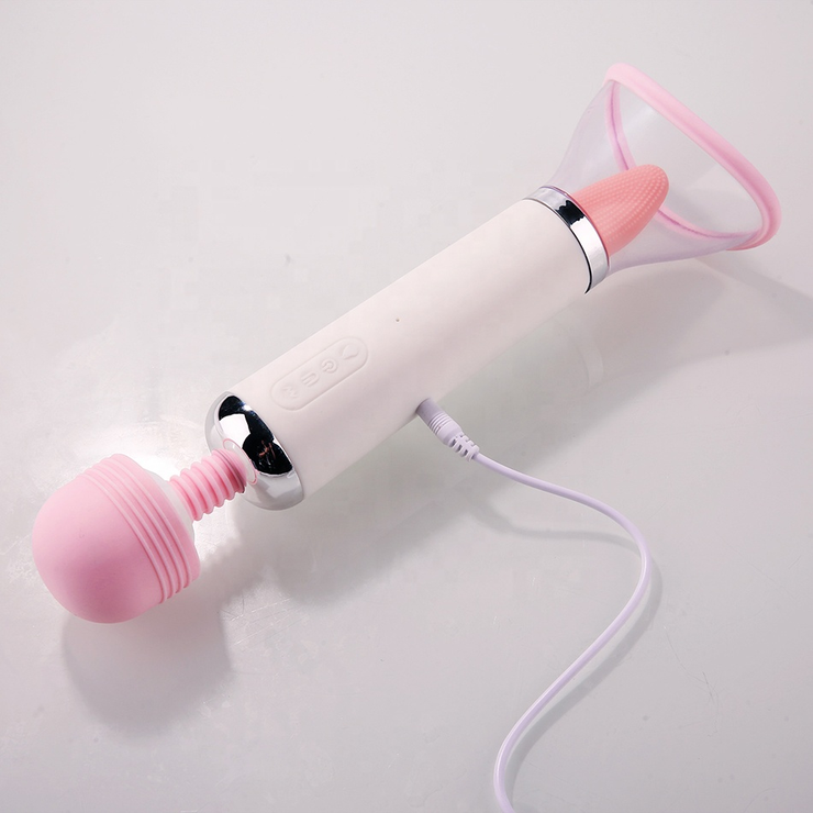 Licking and Sucking 2 in 1 Wand Massager