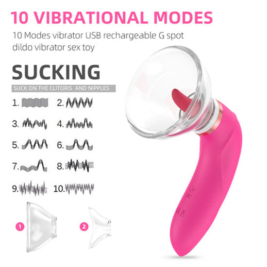 Sucking+ Licking Clitoral Stimulator Vibrator Toy