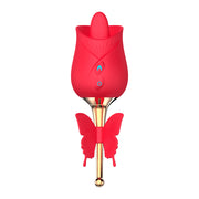 2 in 1 Rose Vibrator with Tongue