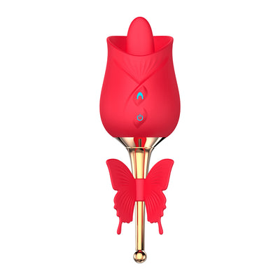 2 in 1 Rose Vibrator with Tongue