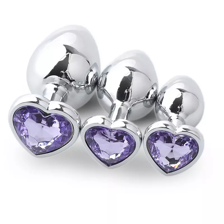 Heart-shaped anal plugs, A set of 3 pieces