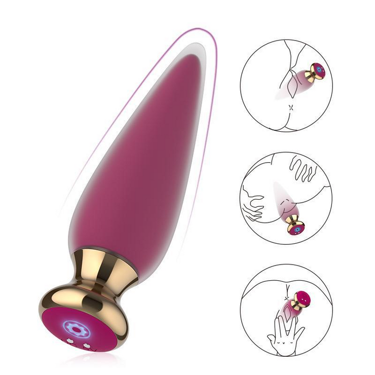 Silicone Anal Plug USB chargeable vibrator Mobile APP