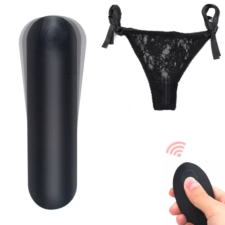 Lace panties with wireless bullet vibrator