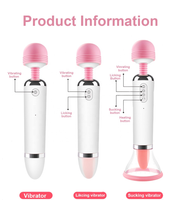 Licking and Sucking 2 in 1 Wand Massager