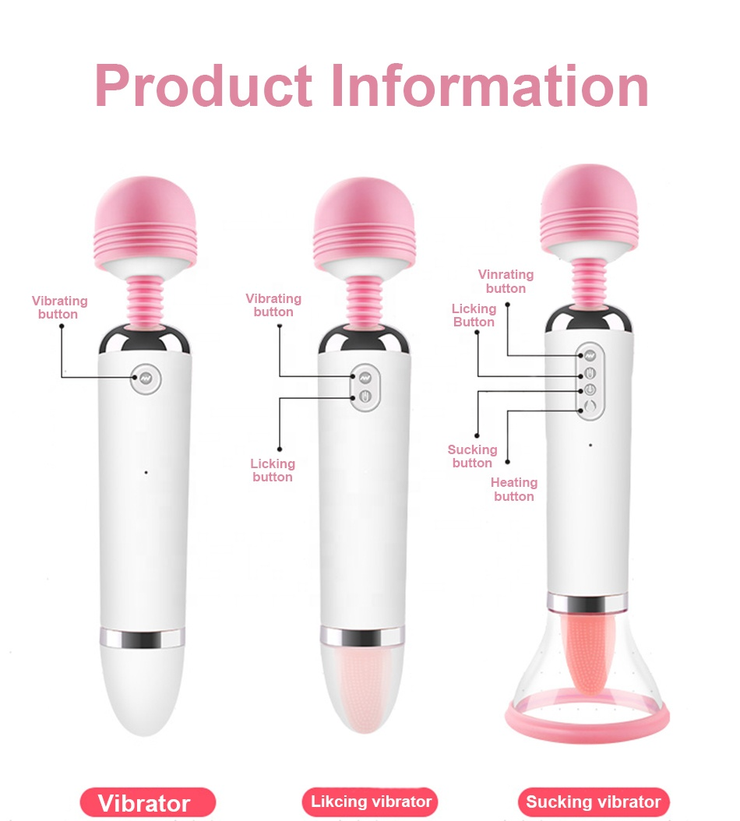 Licking and Sucking 2 in 1 Wand Massager