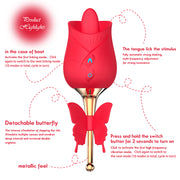 2 in 1 Rose Vibrator with Tongue