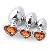 Heart-shaped anal plugs, A set of 3 pieces