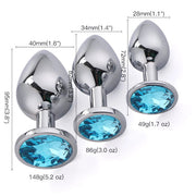 Round Crystal Anal Plug- A set of 3 pieces