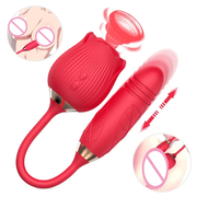 2 in 1 Thrusting Rose Vibrator