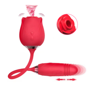 2 in 1 Thrusting Rose Vibrator