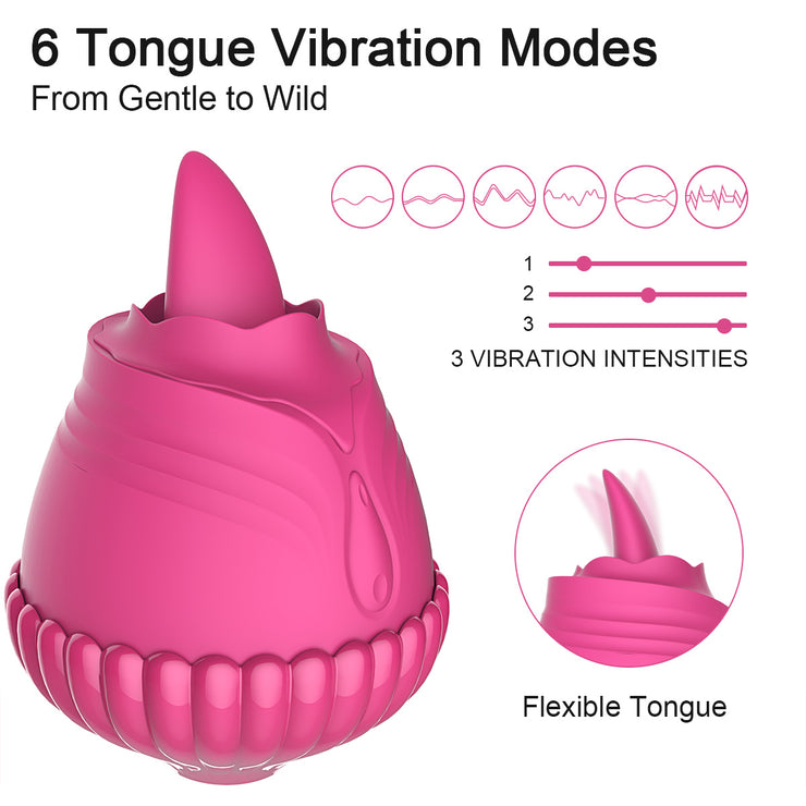 Rose vibrator with tongue